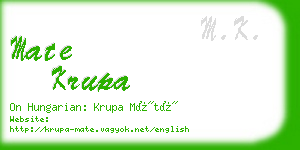 mate krupa business card